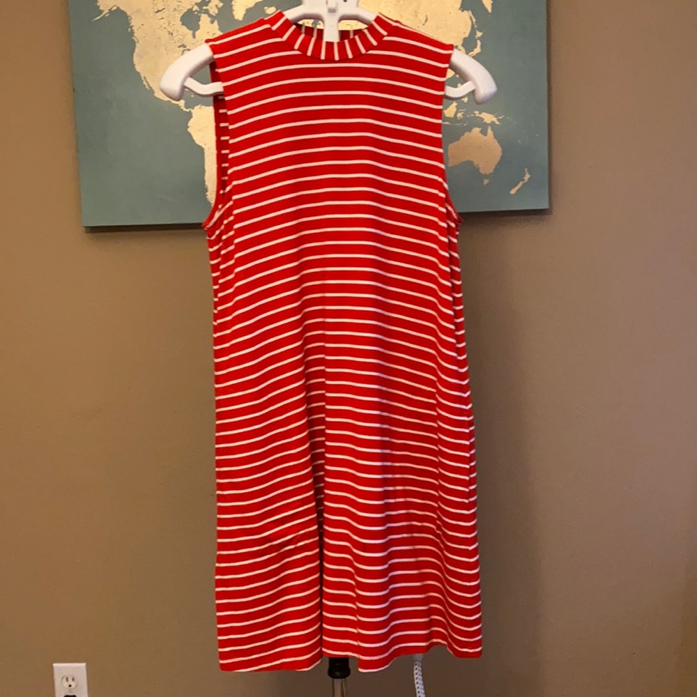 J. Crew red and white striped dress